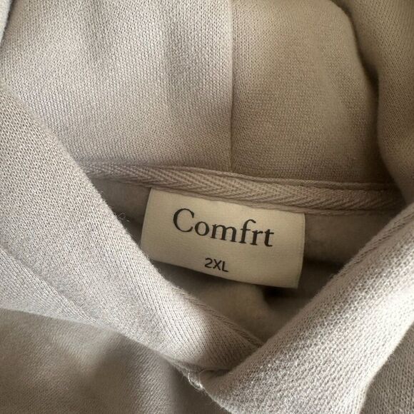 Comfrt Coordinate Oversized Hoodie In Stone Relaxed Weighted Baggy Unisex Hoodie - Picture 2 of 9